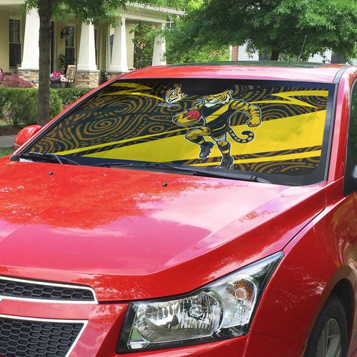 Richmond Tigers Australian Football Auto Sun Shade Powerful Tiger Mascot With Indigenous Pattern Art