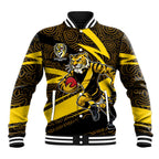 Richmond Tigers Australian Football Baseball Jacket Powerful Tiger Mascot With Indigenous Pattern Art