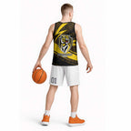 Richmond Tigers Australian Football Basketball Jersey Powerful Tiger Mascot With Indigenous Pattern Art