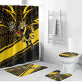 Richmond Tigers Australian Football Bathroom Set Powerful Tiger Mascot With Indigenous Pattern Art