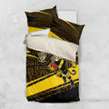 Richmond Tigers Australian Football Bedding Set Powerful Tiger Mascot With Indigenous Pattern Art