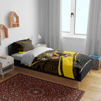 Richmond Tigers Australian Football Bedding Set Powerful Tiger Mascot With Indigenous Pattern Art