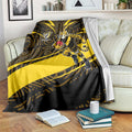 Richmond Tigers Australian Football Blanket Powerful Tiger Mascot With Indigenous Pattern Art