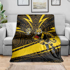 Richmond Tigers Australian Football Blanket Powerful Tiger Mascot With Indigenous Pattern Art