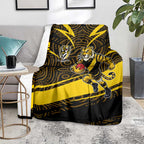 Richmond Tigers Australian Football Blanket Powerful Tiger Mascot With Indigenous Pattern Art