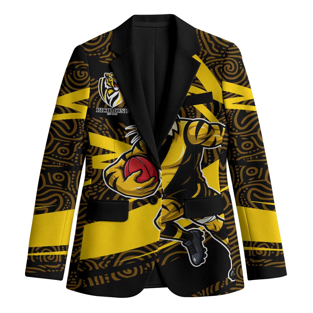 Richmond Tigers Australian Football Blazer Powerful Tiger Mascot With Indigenous Pattern Art