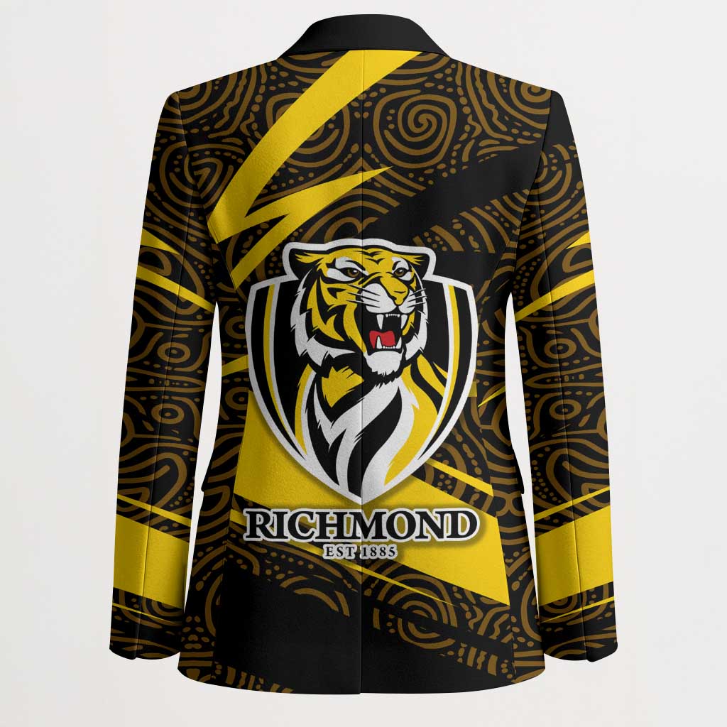 Richmond Tigers Australian Football Blazer Powerful Tiger Mascot With Indigenous Pattern Art