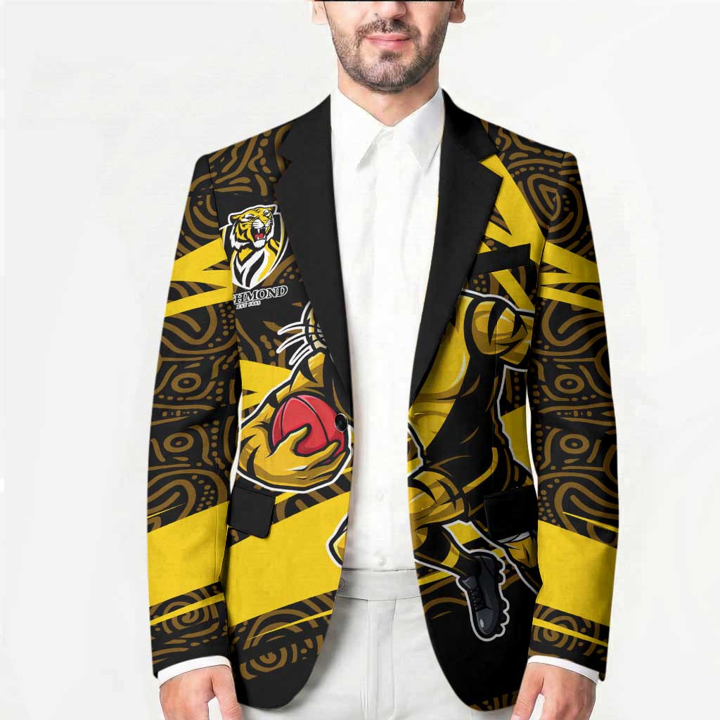 Richmond Tigers Australian Football Blazer Powerful Tiger Mascot With Indigenous Pattern Art