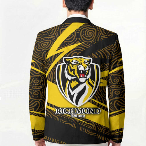Richmond Tigers Australian Football Blazer Powerful Tiger Mascot With Indigenous Pattern Art