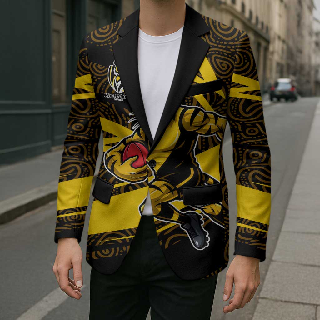 Richmond Tigers Australian Football Blazer Powerful Tiger Mascot With Indigenous Pattern Art