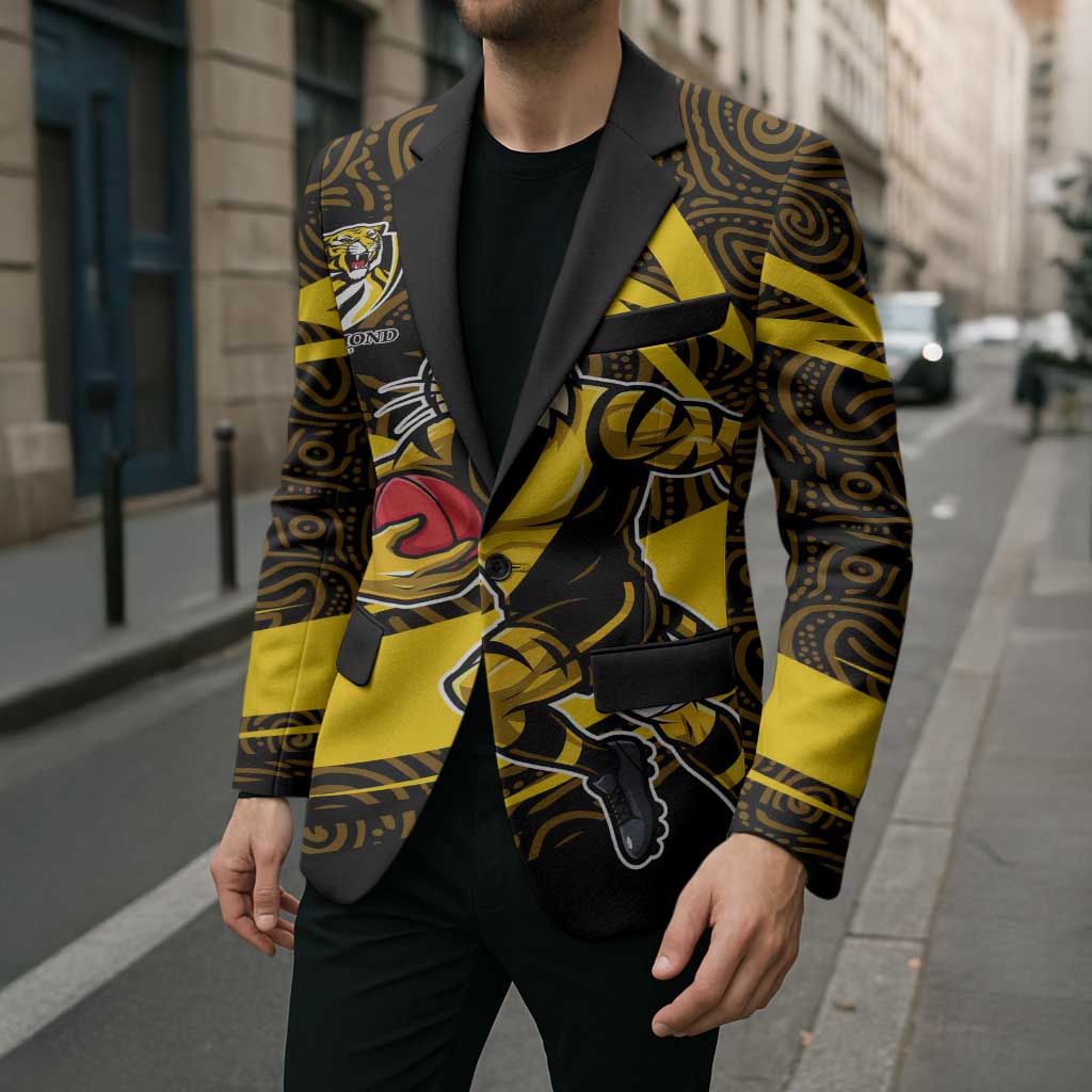 Richmond Tigers Australian Football Blazer Powerful Tiger Mascot With Indigenous Pattern Art