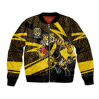 Richmond Tigers Australian Football Bomber Jacket Powerful Tiger Mascot With Indigenous Pattern Art