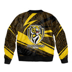 Richmond Tigers Australian Football Bomber Jacket Powerful Tiger Mascot With Indigenous Pattern Art