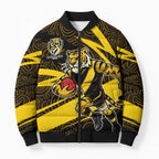 Richmond Tigers Australian Football Bomber Puffer Jacket Powerful Tiger Mascot With Indigenous Pattern Art