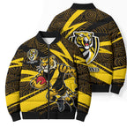 Richmond Tigers Australian Football Bomber Puffer Jacket Powerful Tiger Mascot With Indigenous Pattern Art