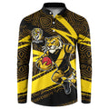 Richmond Tigers Australian Football Button Sweatshirt Powerful Tiger Mascot With Indigenous Pattern Art