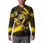 Richmond Tigers Australian Football Button Sweatshirt Powerful Tiger Mascot With Indigenous Pattern Art