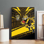Richmond Tigers Australian Football Canvas Wall Art Powerful Tiger Mascot With Indigenous Pattern Art