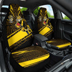 Richmond Tigers Australian Football Car Seat Cover Powerful Tiger Mascot With Indigenous Pattern Art