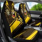 Richmond Tigers Australian Football Car Seat Cover Powerful Tiger Mascot With Indigenous Pattern Art