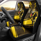 Richmond Tigers Australian Football Car Seat Cover Powerful Tiger Mascot With Indigenous Pattern Art