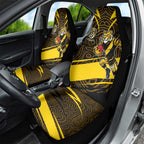 Richmond Tigers Australian Football Car Seat Cover Powerful Tiger Mascot With Indigenous Pattern Art