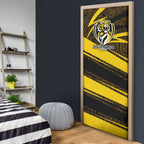 Richmond Tigers Australian Football Door Cover Powerful Tiger Mascot With Indigenous Pattern Art