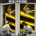 Richmond Tigers Australian Football Door Cover Powerful Tiger Mascot With Indigenous Pattern Art