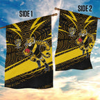 Richmond Tigers Australian Football Garden Flag Powerful Tiger Mascot With Indigenous Pattern Art