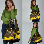Richmond Tigers Australian Football Grocery Bag Powerful Tiger Mascot With Indigenous Pattern Art