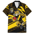 Richmond Tigers Australian Football Hawaiian Shirt Powerful Tiger Mascot With Indigenous Pattern Art