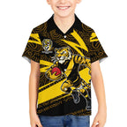 Richmond Tigers Australian Football Hawaiian Shirt Powerful Tiger Mascot With Indigenous Pattern Art
