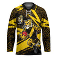 Richmond Tigers Australian Football Hockey Jersey Powerful Tiger Mascot With Indigenous Pattern Art