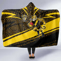 Richmond Tigers Australian Football Hooded Blanket Powerful Tiger Mascot With Indigenous Pattern Art