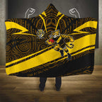 Richmond Tigers Australian Football Hooded Blanket Powerful Tiger Mascot With Indigenous Pattern Art