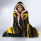 Richmond Tigers Australian Football Hooded Blanket Powerful Tiger Mascot With Indigenous Pattern Art