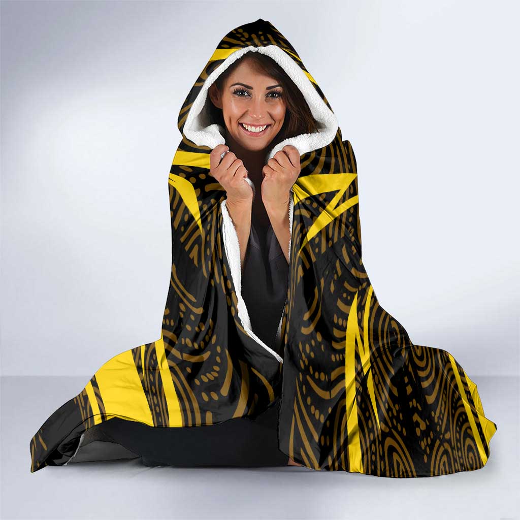 Richmond Tigers Australian Football Hooded Blanket Powerful Tiger Mascot With Indigenous Pattern Art