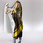 Richmond Tigers Australian Football Hooded Blanket Powerful Tiger Mascot With Indigenous Pattern Art