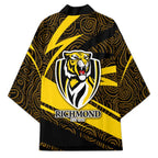 Richmond Tigers Australian Football Kimono Powerful Tiger Mascot With Indigenous Pattern Art