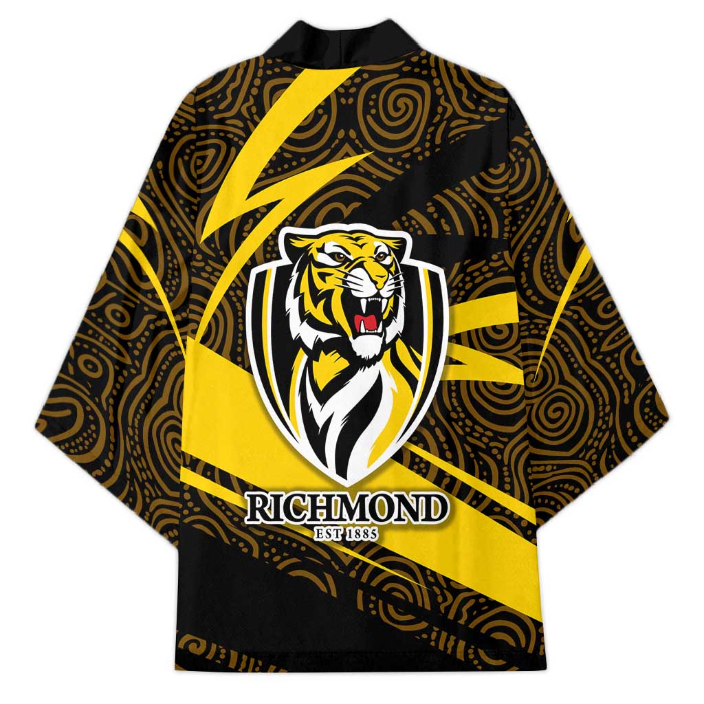 Richmond Tigers Australian Football Kimono Powerful Tiger Mascot With Indigenous Pattern Art