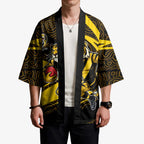 Richmond Tigers Australian Football Kimono Powerful Tiger Mascot With Indigenous Pattern Art
