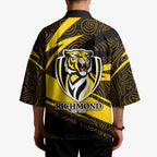 Richmond Tigers Australian Football Kimono Powerful Tiger Mascot With Indigenous Pattern Art