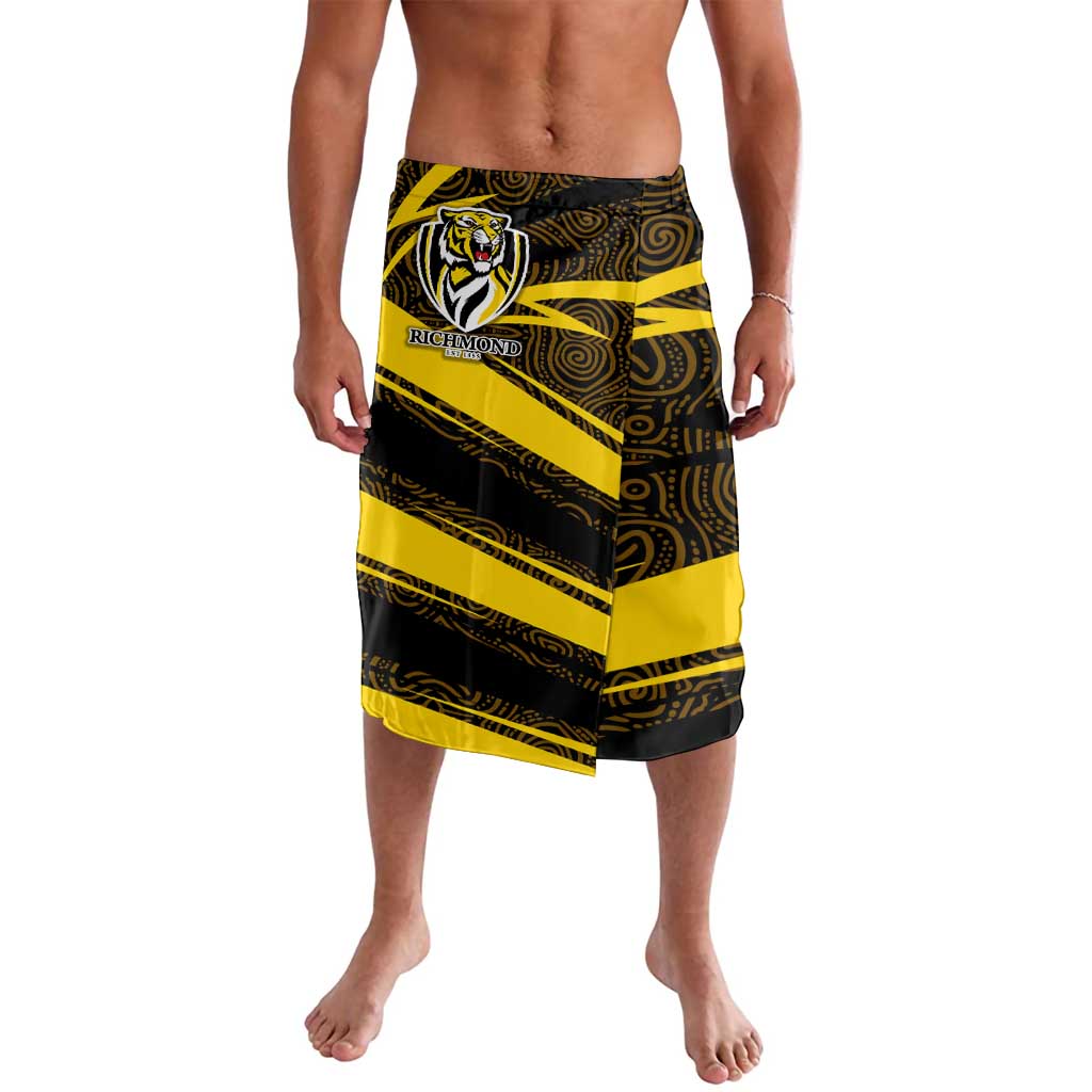 Richmond Tigers Australian Football Lavalava Powerful Tiger Mascot With Indigenous Pattern Art