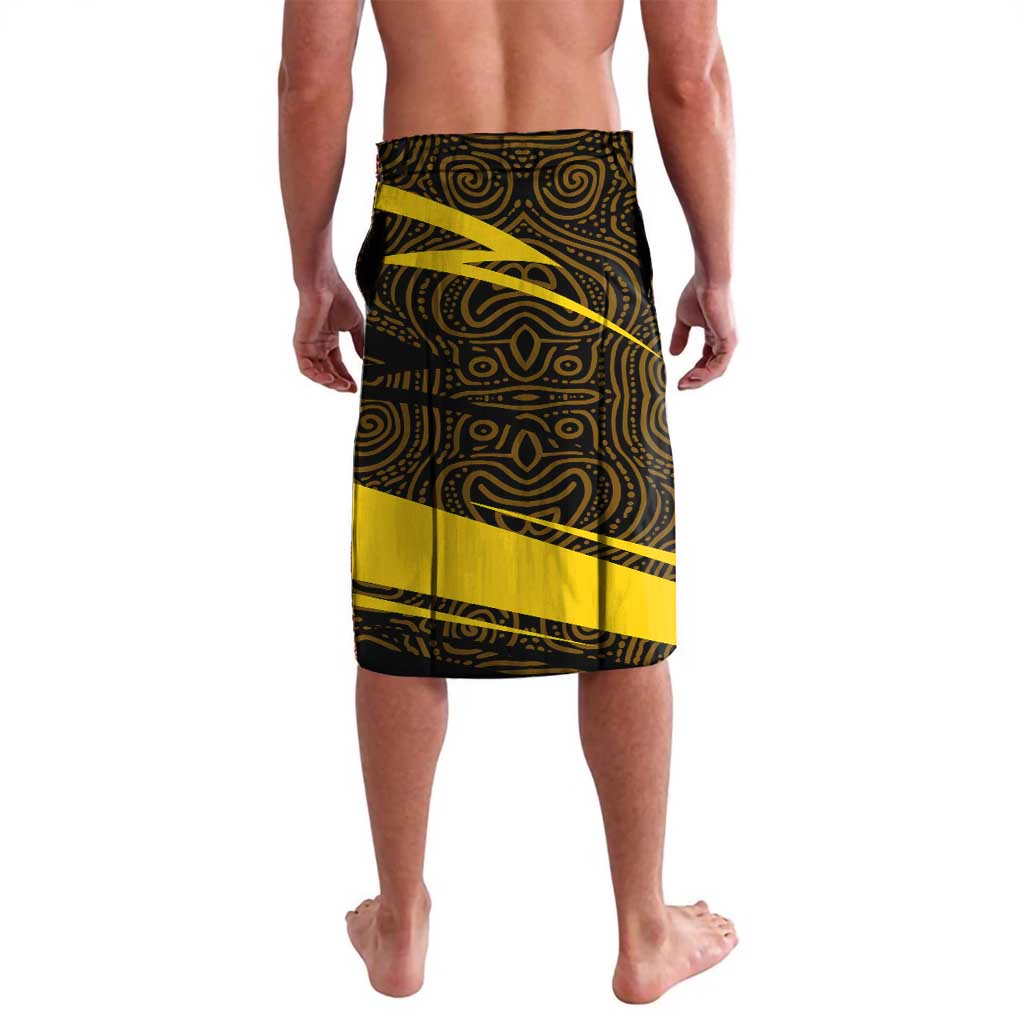 Richmond Tigers Australian Football Lavalava Powerful Tiger Mascot With Indigenous Pattern Art