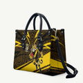 Richmond Tigers Australian Football Leather Bag Powerful Tiger Mascot With Indigenous Pattern Art