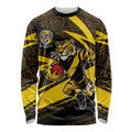 Richmond Tigers Australian Football Long Sleeve Shirt Powerful Tiger Mascot With Indigenous Pattern Art