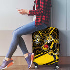 Richmond Tigers Australian Football Luggage Cover Powerful Tiger Mascot With Indigenous Pattern Art