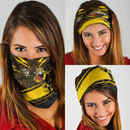 Richmond Tigers Australian Football Neck Gaiter Powerful Tiger Mascot With Indigenous Pattern Art