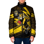 Richmond Tigers Australian Football Padded Jacket Powerful Tiger Mascot With Indigenous Pattern Art