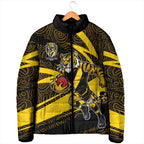 Richmond Tigers Australian Football Padded Jacket Powerful Tiger Mascot With Indigenous Pattern Art